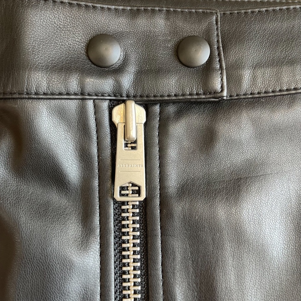 All Saints Faux leather mini skirt